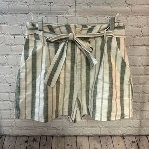 The Nines NWT White and Green Striped Shorts